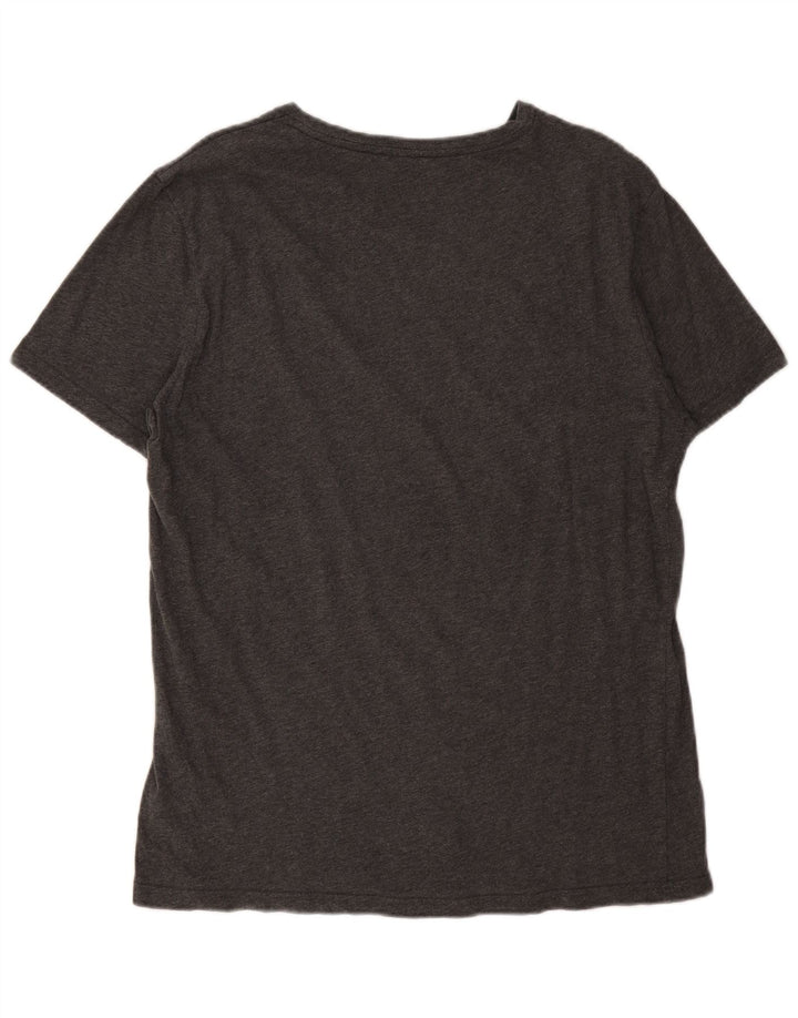 Męski T-shirt z grafiką Tommy Hilfiger, duży, szary, bawełniany