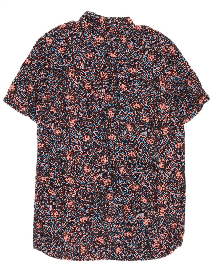 Męska wąska koszula Quiksilver w abstrakcyjny wzór XL, czarna wiskoza