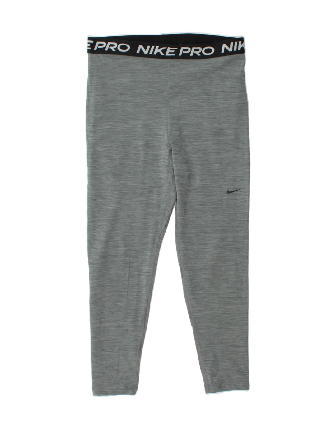 NIKE Womens Dri Fit Graphic Leggings UK 14 Large Grey Flecked Polyester Vintage Nike and Second-Hand Nike from Messina Hembry 