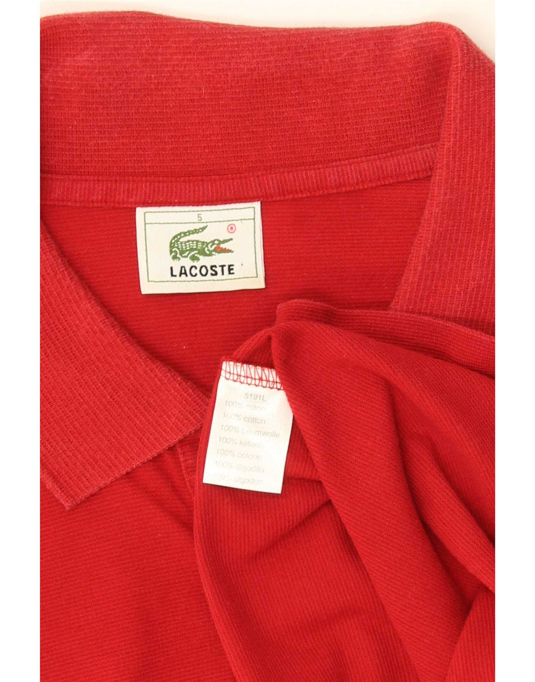 Męska koszulka polo Lacoste, rozmiar 5, duża, czerwona, bawełniana