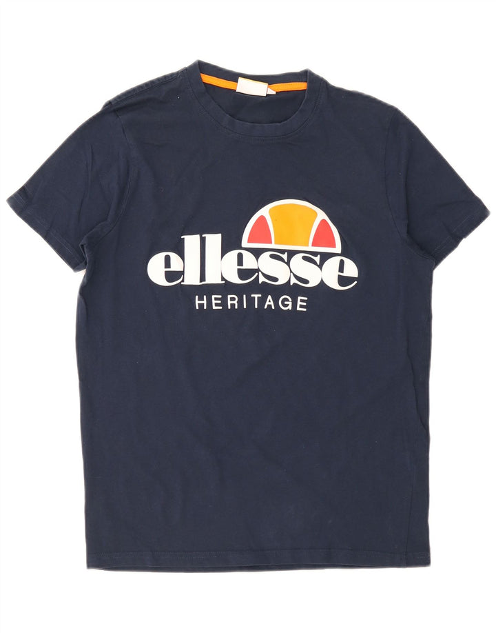 Męska koszulka z grafiką Ellesse, średnia, granatowa bawełna