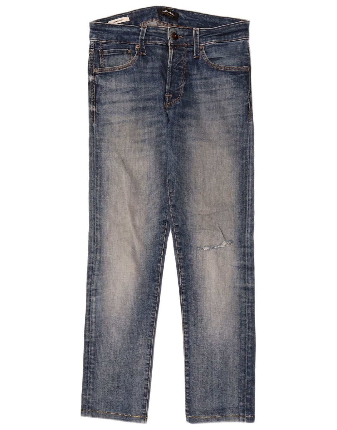 JACK & JONES Męskie jeansy GLENN Slim W28 L28 Granatowa bawełna