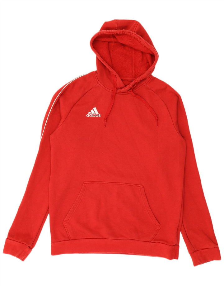 Męski sweter z kapturem ADIDAS, mały, czerwony, bawełniany