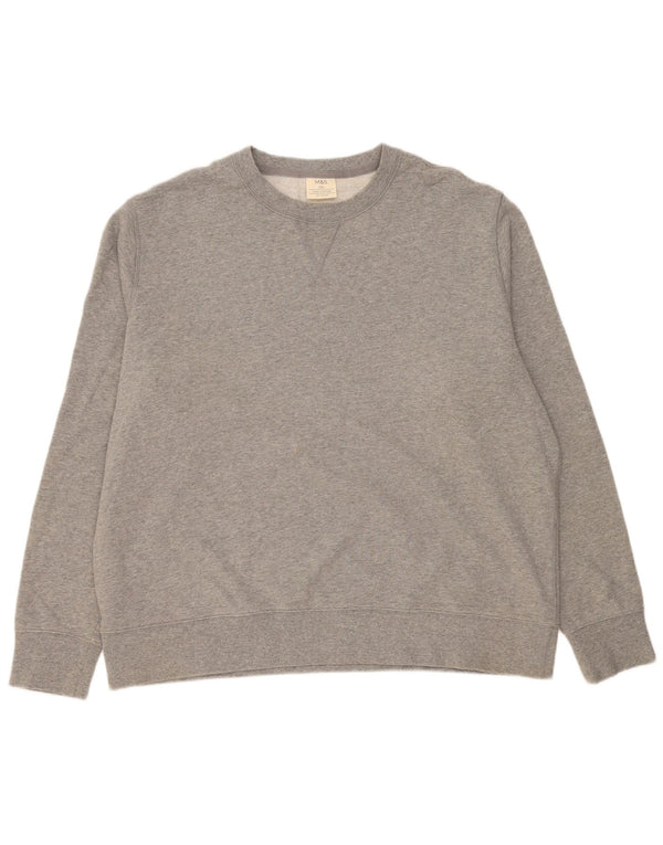 Męski sweter Marks & Spencer 3XL, szary, bawełniany