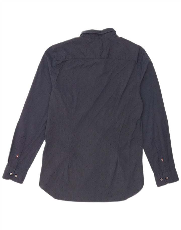 Męska koszula slim fit Tommy Hilfiger, średnia, granatowa, bawełniana w cętki
