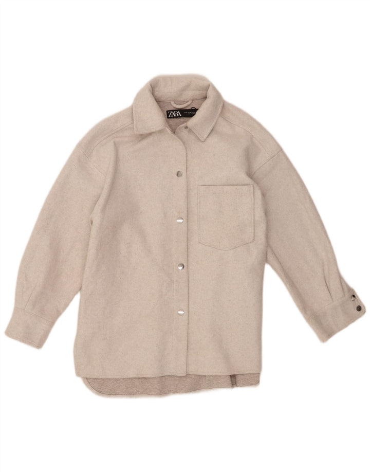 Kurtka damska Zara Shacket UK 6 XS Beżowy poliester