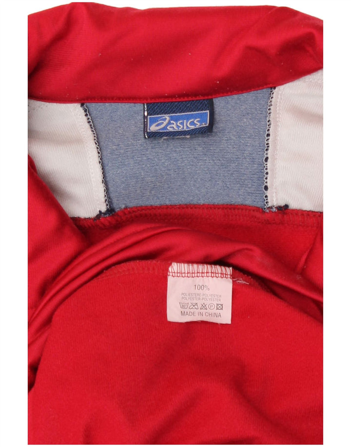 Męska kurtka dresowa Asics z grafiką 3XL, poliester w kolorze czerwonym