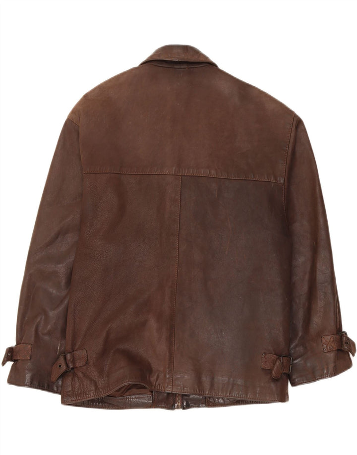 Vintage męska kurtka skórzana UK 36 Small Brown