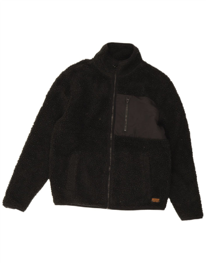Męska kurtka polarowa Superdry UK 36, mała, czarna, poliester