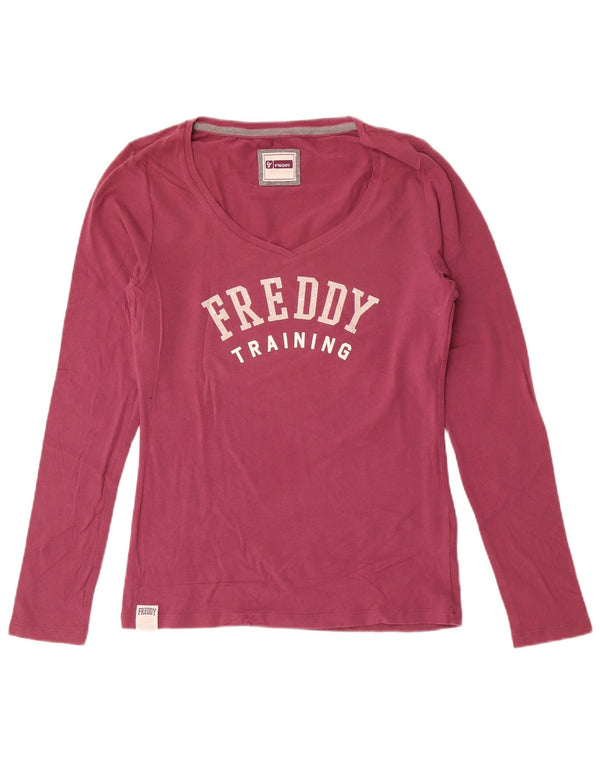 Damski top graficzny Freddy z długim rękawem, UK 18 XL, różowy, bawełniany