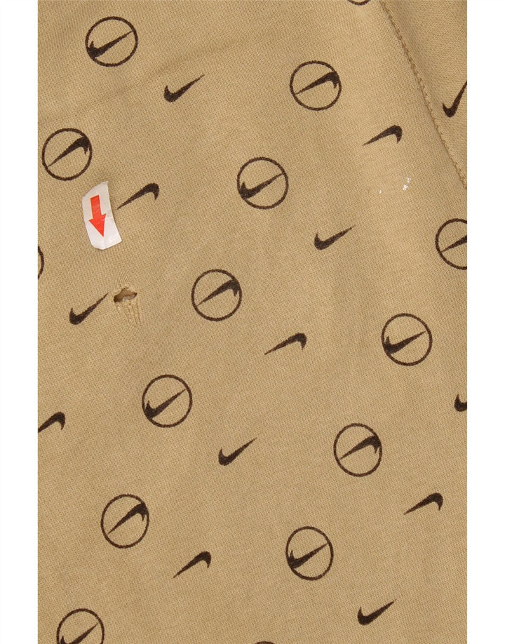 Męskie spodnie dresowe Nike z grafiką, małe, beżowe, geometryczne