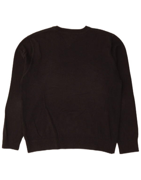 Tommy Hilfiger Męski sweter z dekoltem w łódkę XL, czarny, bawełniany