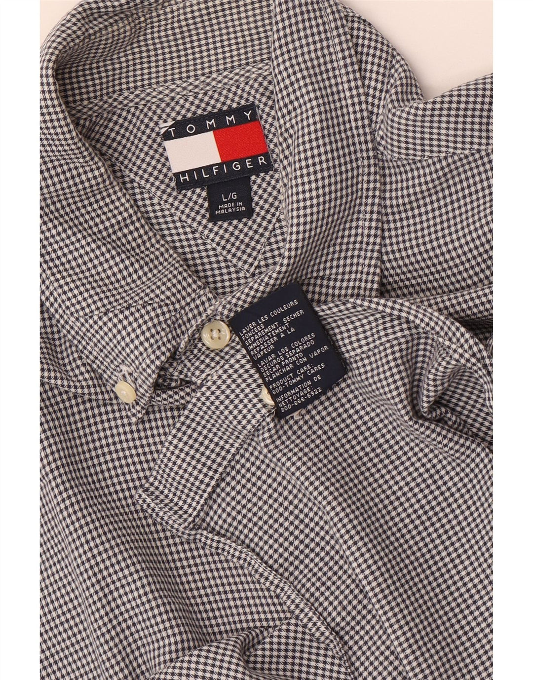 Koszula męska Tommy Hilfiger, duża, szara, bawełniana w pepitkę