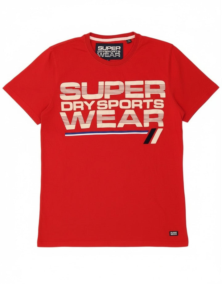 Męski T-shirt z grafiką Superdry, duży, czerwony, bawełniany