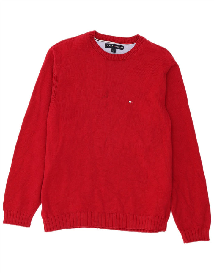 Męski sweter Tommy Hilfiger z dekoltem w łódkę, średni burgund