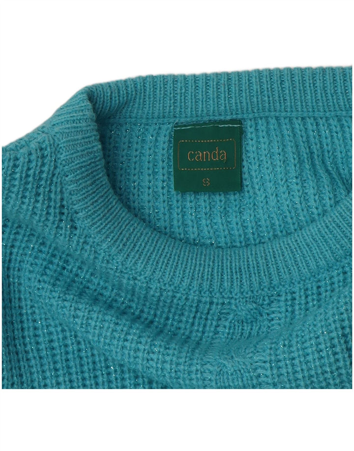Damski sweter oversize Canda z okrągłym dekoltem UK 10, mały, niebieski akryl