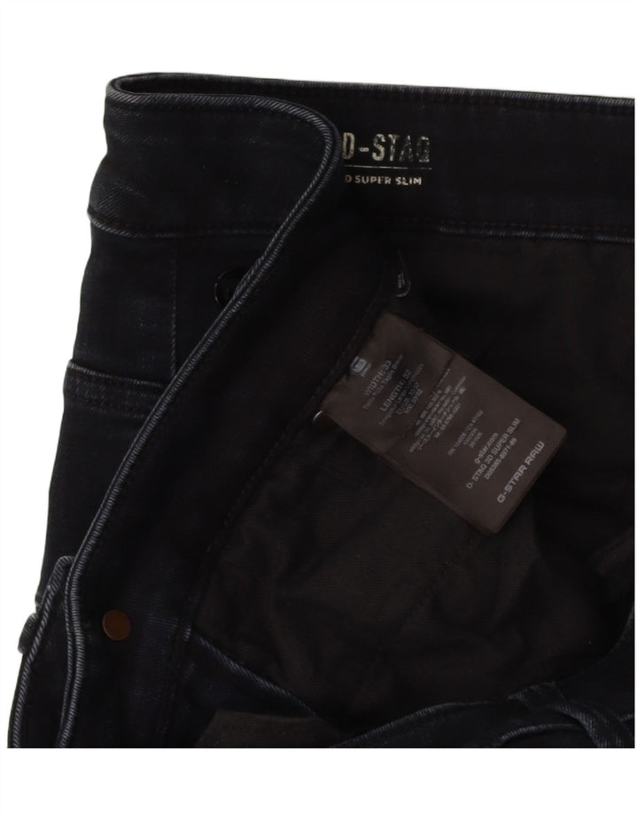 G-STAR Mens Super Slim Jeans W33 L32 Navy Blue Cotton