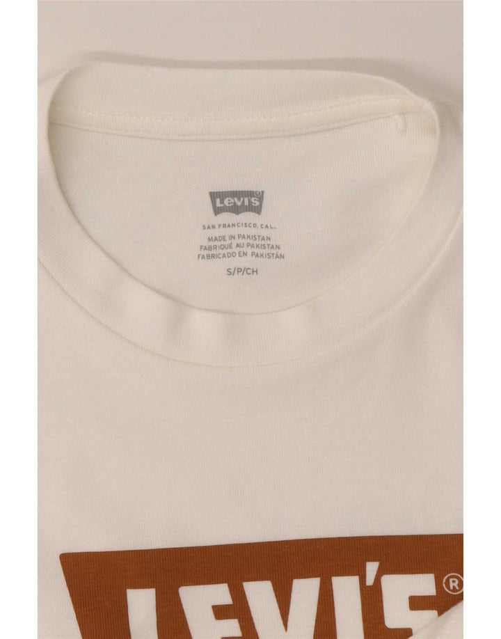 Damska koszulka Levi's Crop Graphic Top UK 8 Small White