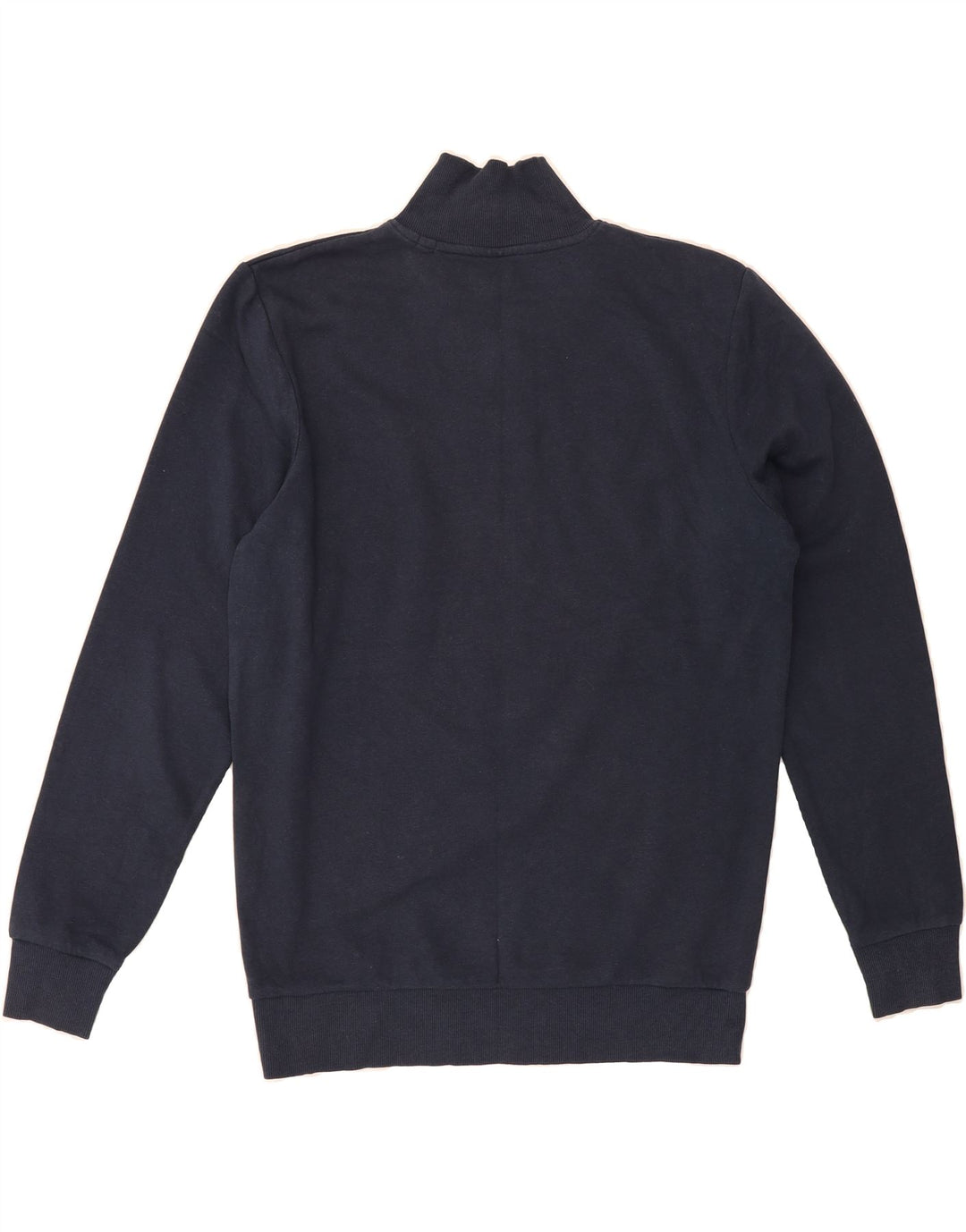 JACK & JONES Mens Graphic Zip Neck Sweatshirt Jumper Large Navy Blue Vintage Jack & Jones and Second-Hand Jack & Jones from Messina Hembry 