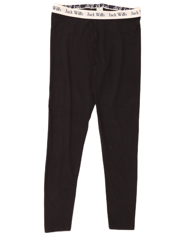 Damskie legginsy JACK WILLS z grafiką UK 12, bawełna w kolorze średniej czerni