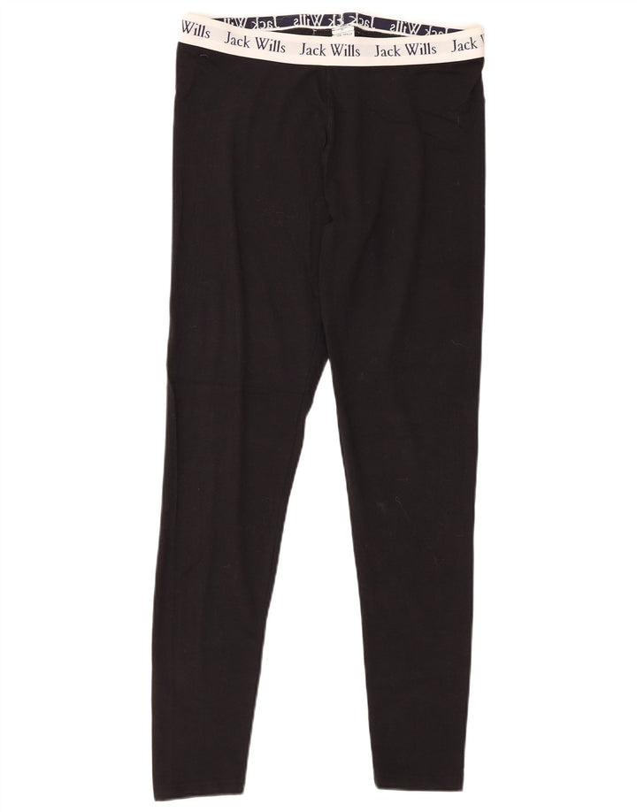 Damskie legginsy JACK WILLS z grafiką UK 12, bawełna w kolorze średniej czerni