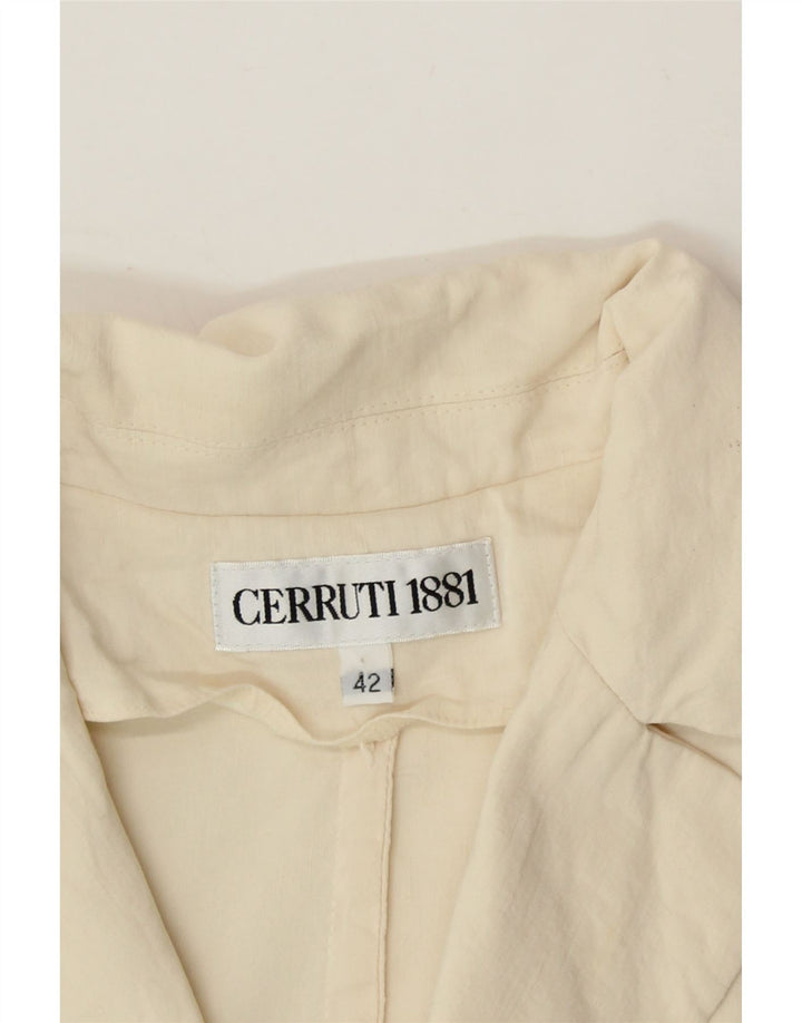CERRUTI 1881 Womens 3 Button Blazer Jacket IT 42 Medium Off White Silk Vintage Cerruti 1881 and Second-Hand Cerruti 1881 from Messina Hembry 