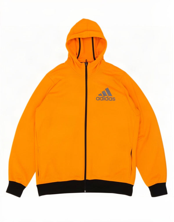 Adidas Męski sweter Climalite Graphic Zip Hoodie Sweter 2XL Pomarańczowy blok kolorów