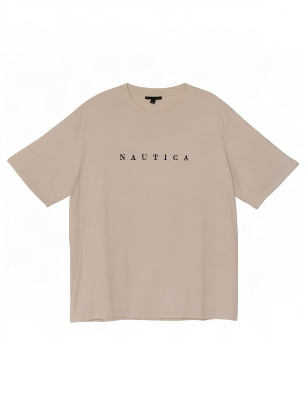 Męski T-shirt z grafiką Nautica, 2XL, biała bawełna