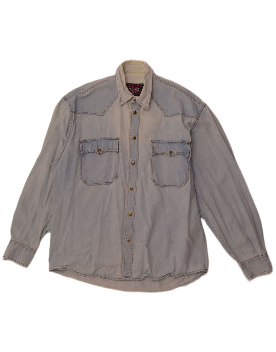 Męska koszula dżinsowa VINTAGE w kolorze średnioniebieskim