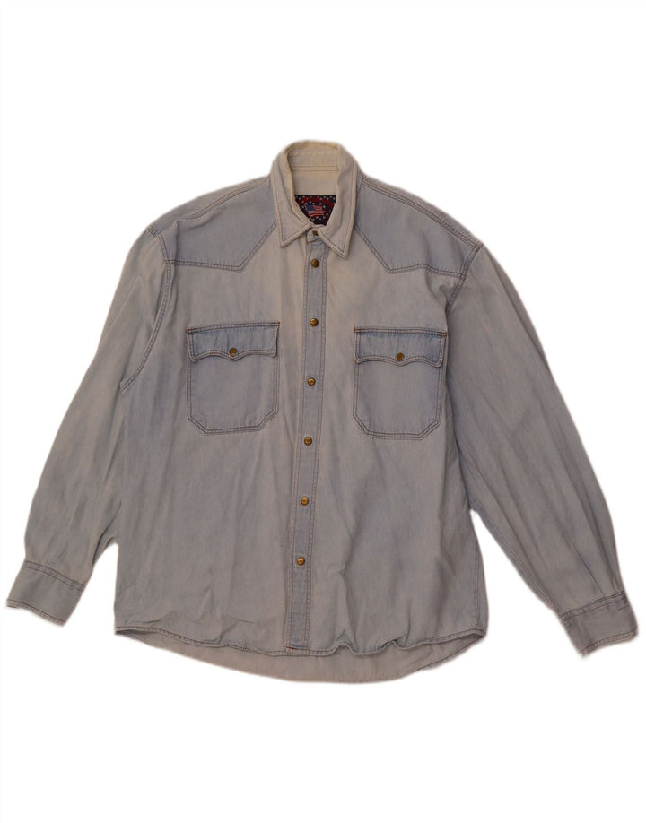 Męska koszula dżinsowa VINTAGE w kolorze średnioniebieskim