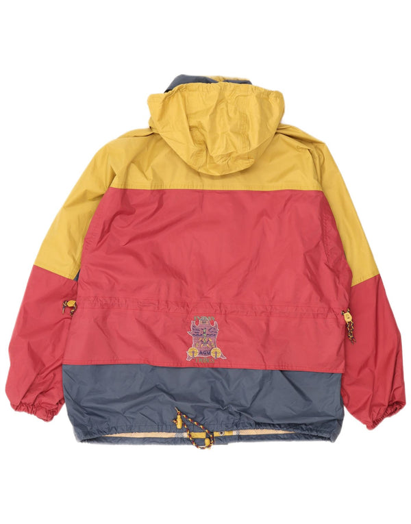 Męska kurtka narciarska z kapturem Agu Sport UK 40, duża, bordowa, z blokami kolorów