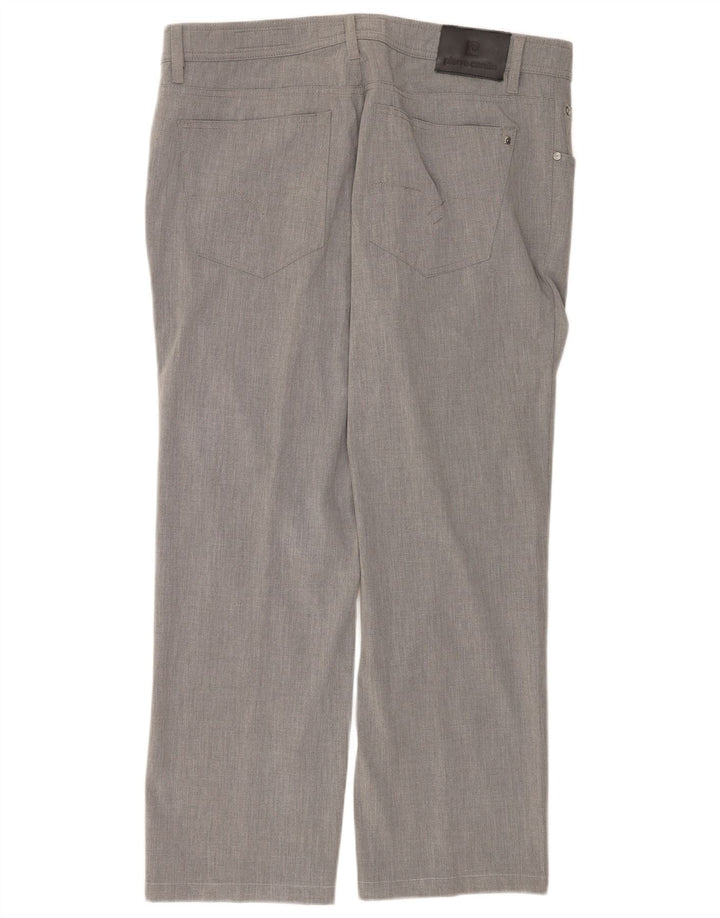 Męskie proste spodnie codzienne Pierre Cardin W40 L30 Szary poliester