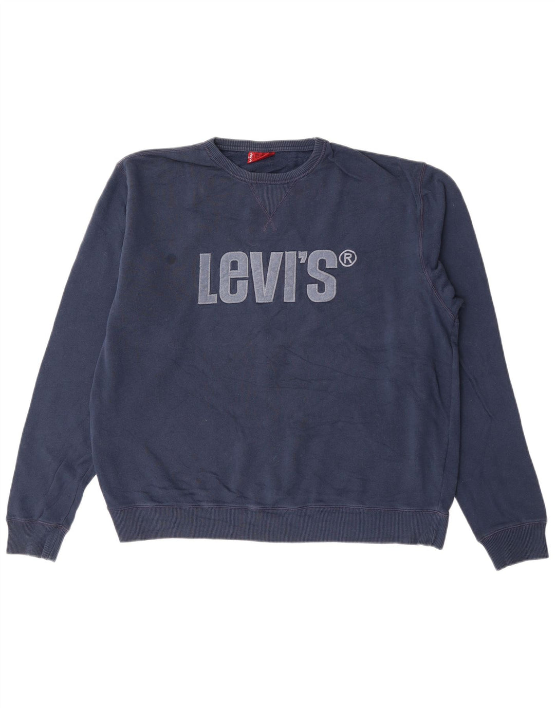 Męska bluza z grafiką Levi's, sweter XL, granatowa, bawełniana