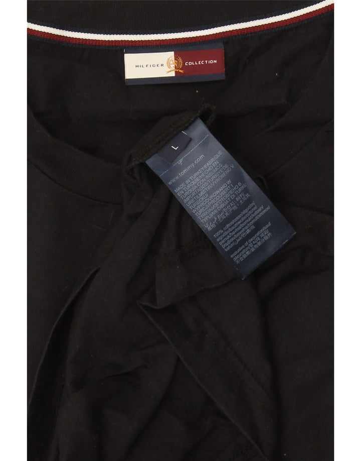Męski T-shirt z grafiką Tommy Hilfiger, duży, czarny, bawełniany