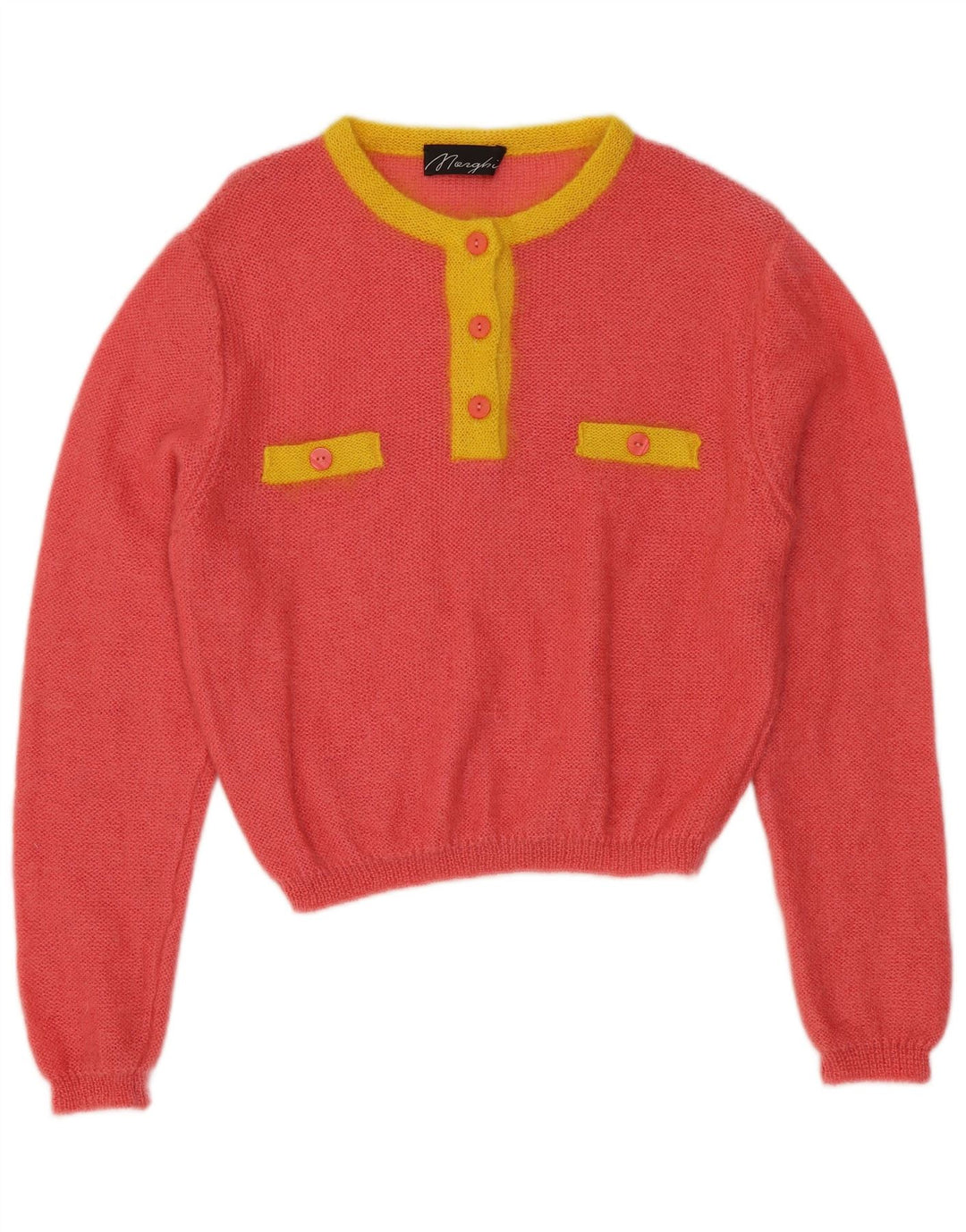 Damski sweter zapinany na guziki w stylu VINTAGE IT 44 w kolorze średniego różu