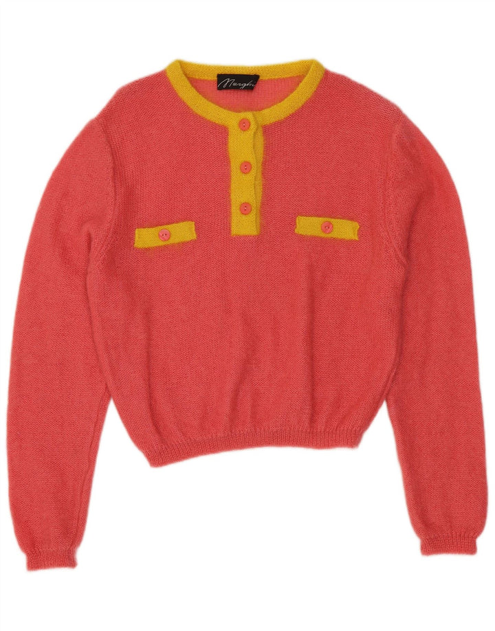 Damski sweter zapinany na guziki w stylu VINTAGE IT 44 w kolorze średniego różu