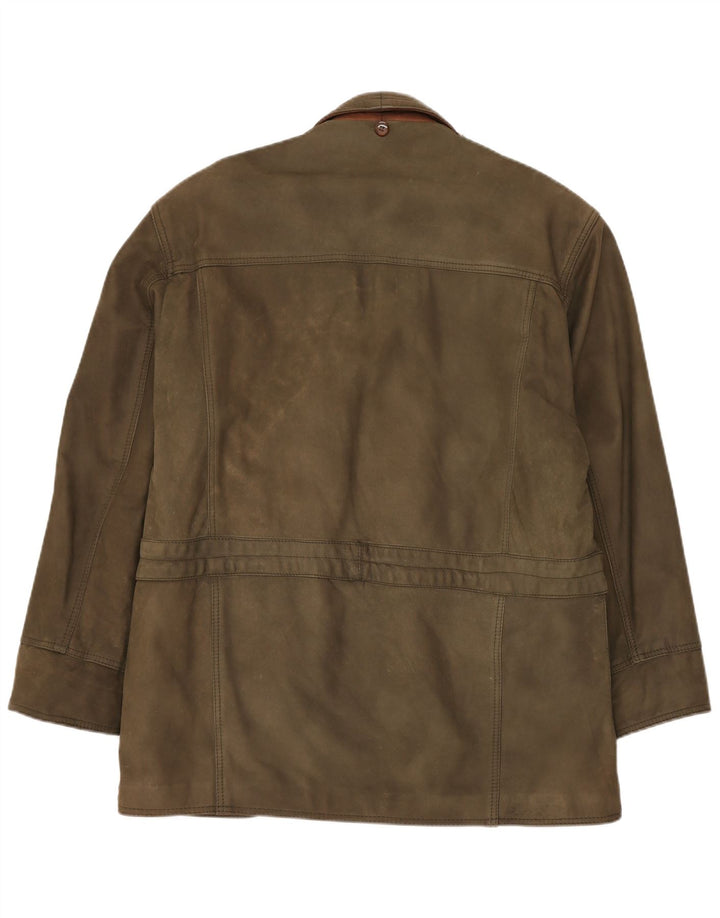 Vintage męska kurtka skórzana UK 42 XL ze skóry khaki