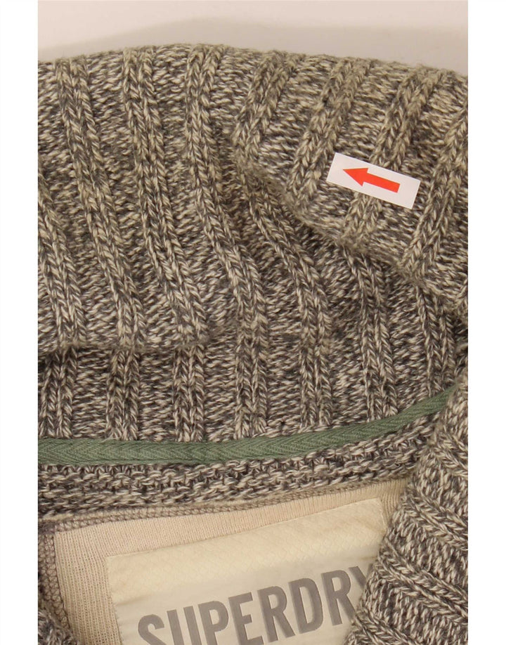 Męski sweter kardigan Superdry, średnioszary, bawełniany