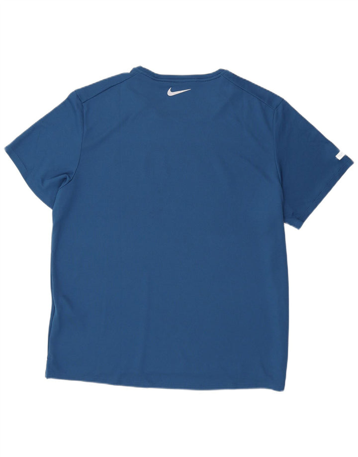 Męski T-shirt z grafiką Nike Dri Fit, XL, niebieski, poliester