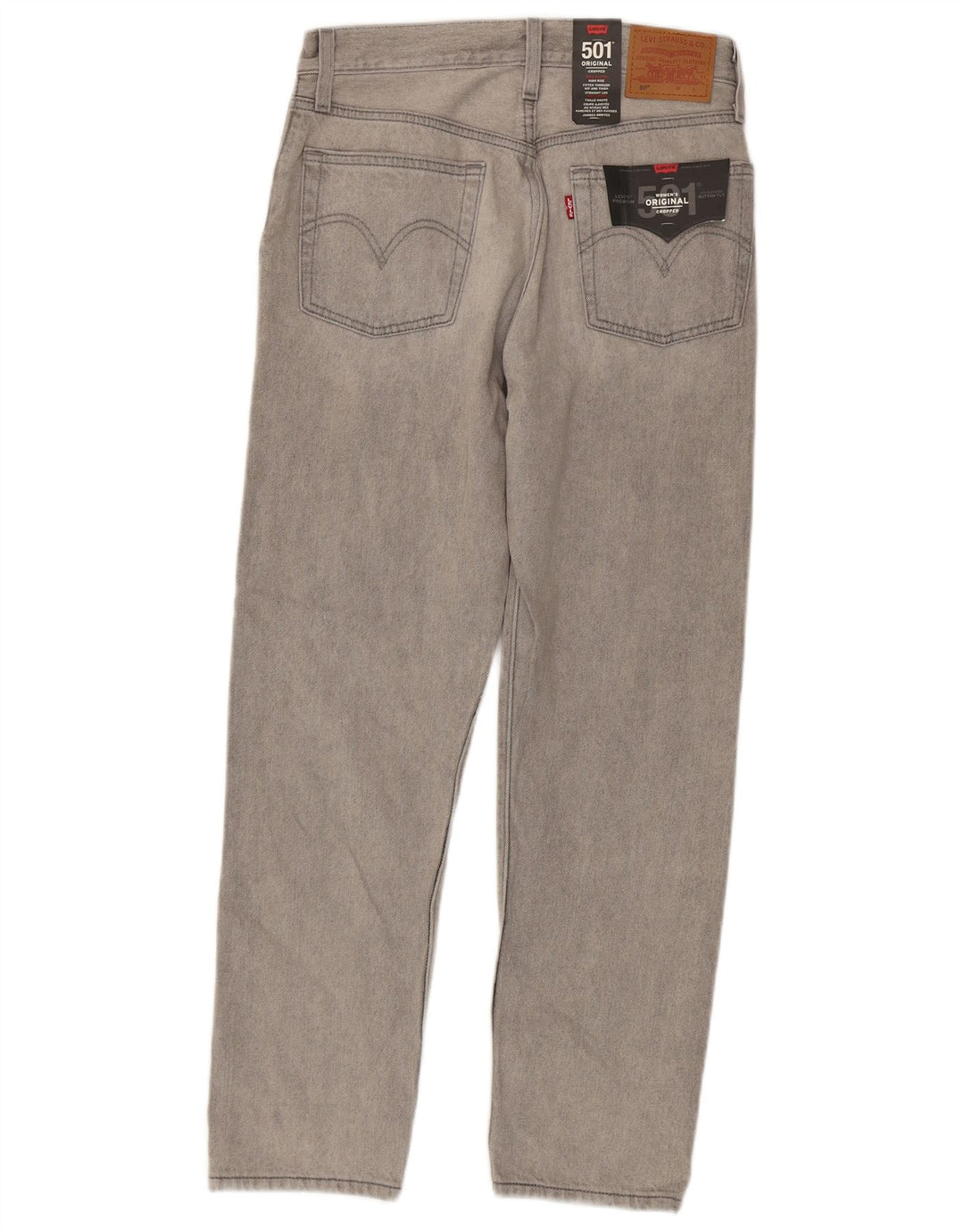 Damskie dżinsy Levi's 501 Straight W26 L28 Szara bawełna