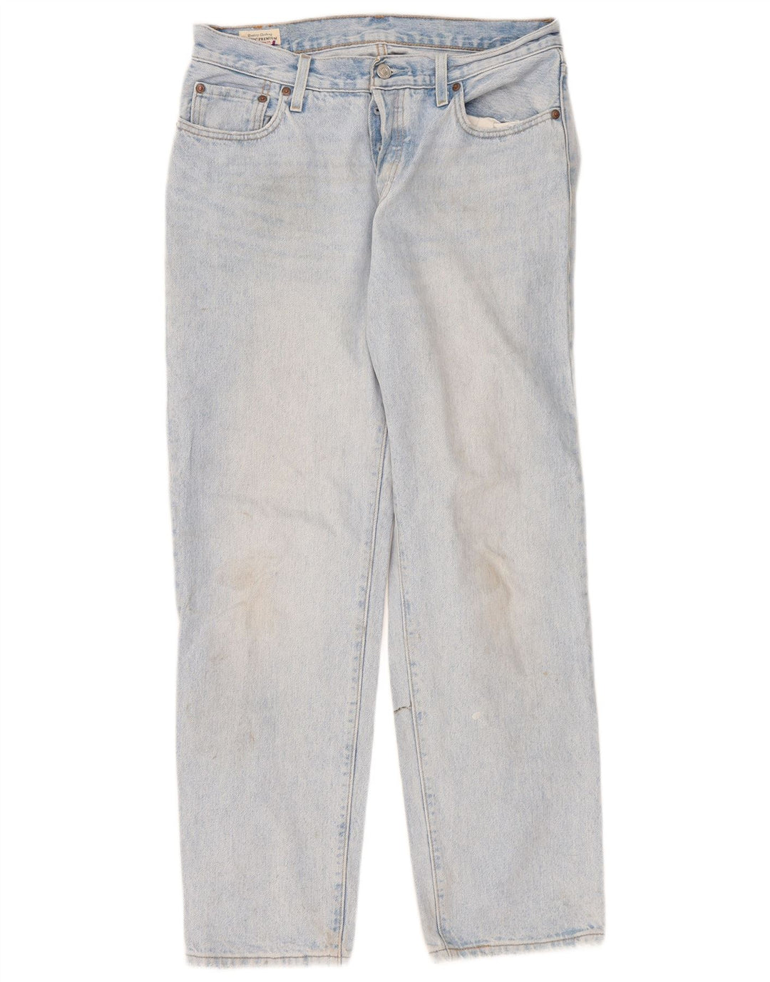 Damskie jeansy Levi's 501 Straight W28 L30 Niebieskie bawełniane