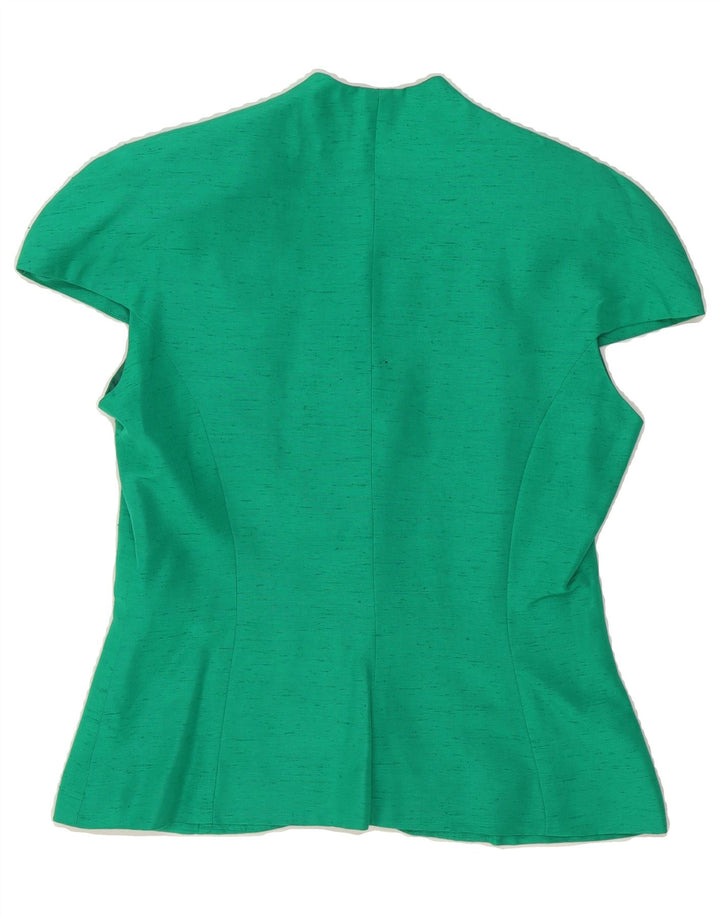VINTAGE Womens Short Sleeve Blazer Jacket EU 40 Medium Green Flecked Vintage Vintage and Second-Hand Vintage from Messina Hembry 