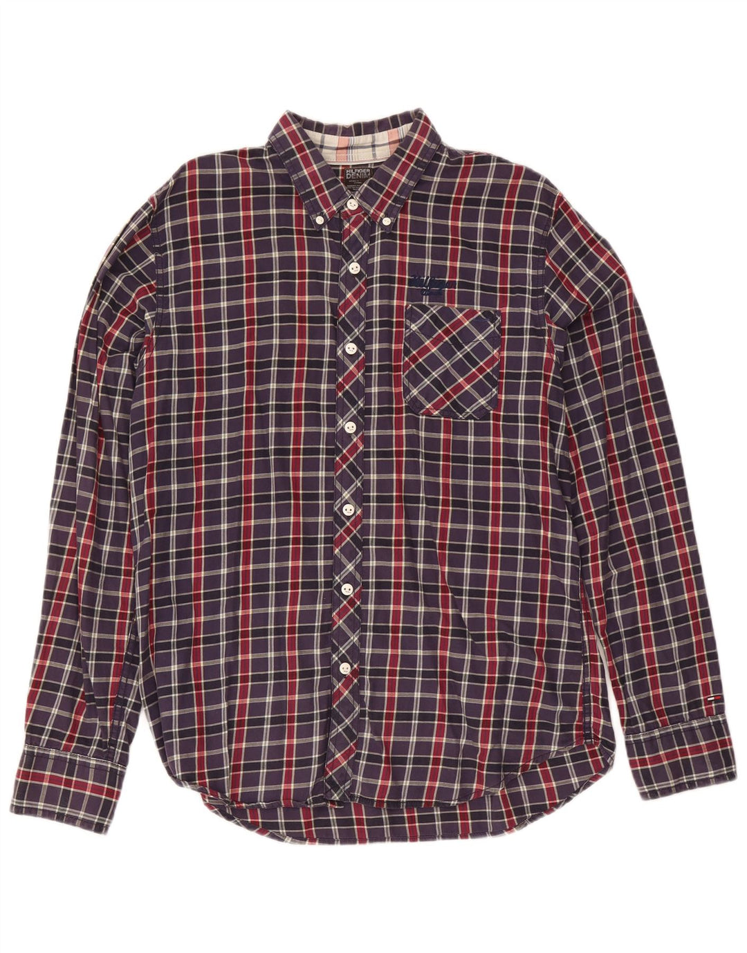 Koszula męska Tommy Hilfiger XL, bawełniana, granatowa w kratkę