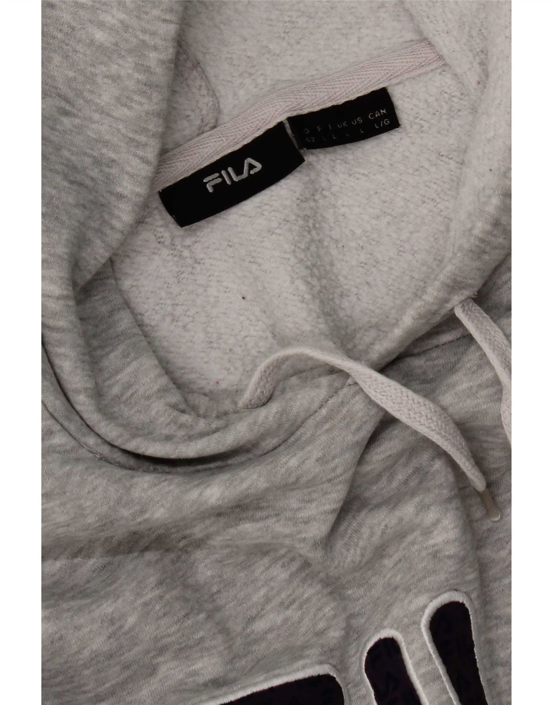 Męski sweter z kapturem Fila z grafiką, duży, szary, nakrapiany