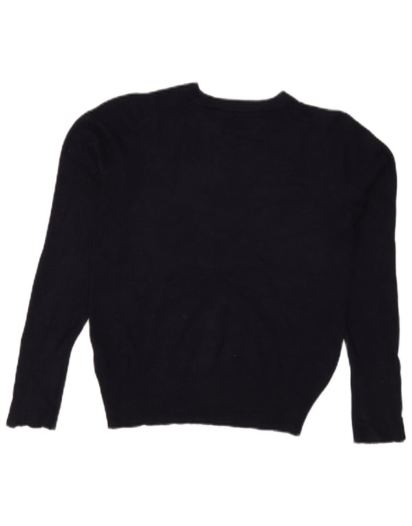 Damski sweter Zara Crop Boat Neck Sweter UK 10 Small, granatowy, wiskozowy