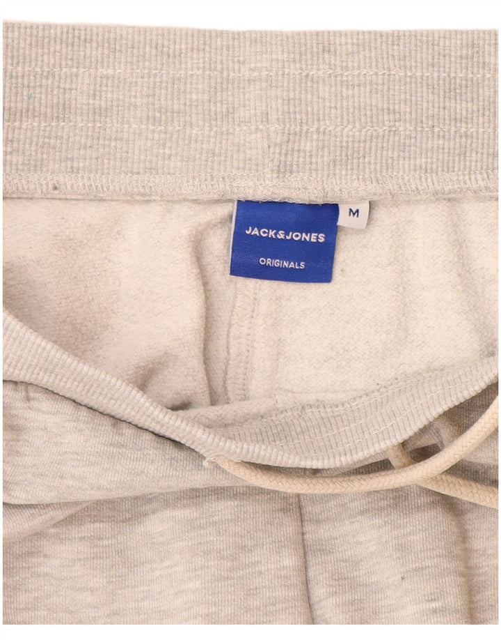 Męskie spodnie dresowe JACK & JONES Joggery Średnioszare, bawełniane w plamki