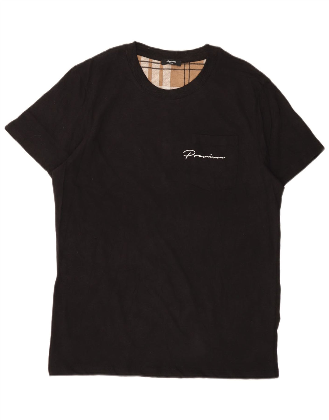 Męski T-shirt JACK & JONES, duży, czarny, bawełniany