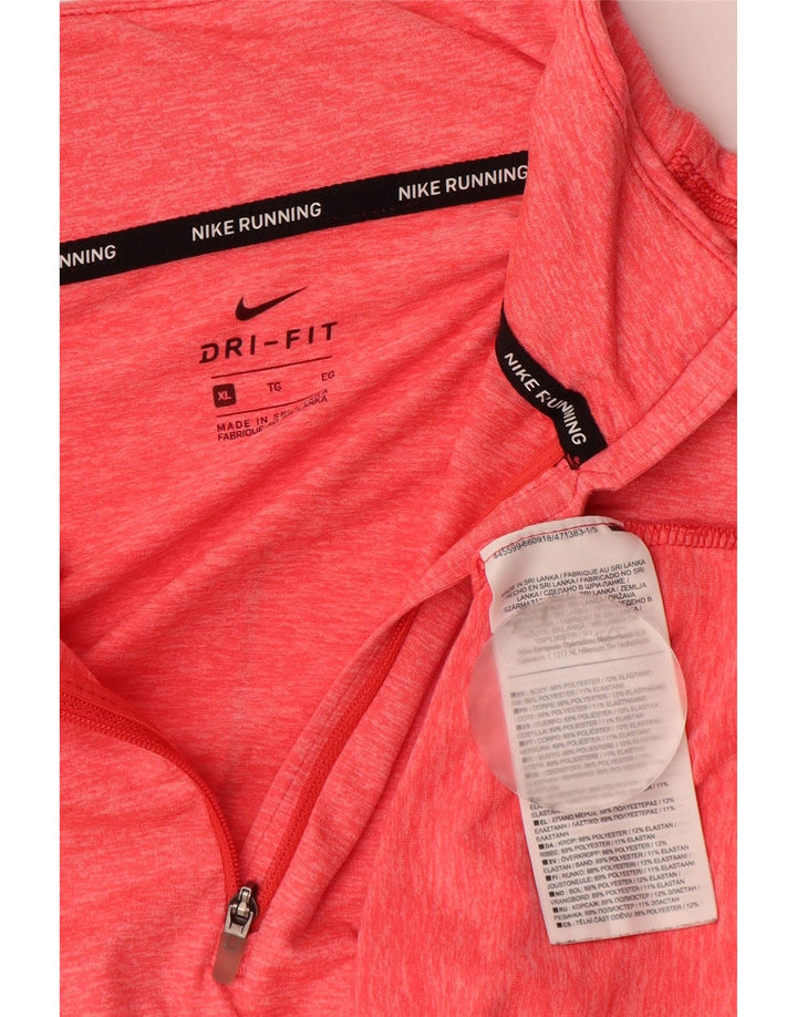 Damska koszulka Nike Dri Fit z długim rękawem, UK 18 XL, różowa, nakrapiana, poliester