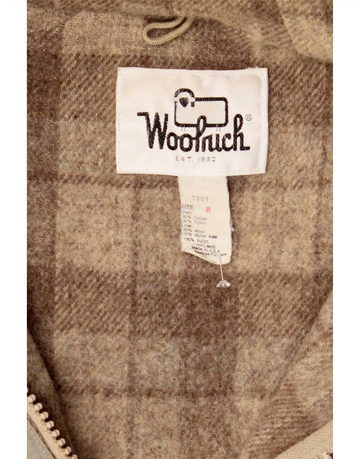 Męska kurtka parka z kapturem Woolrich UK 38, średnia szara bawełna