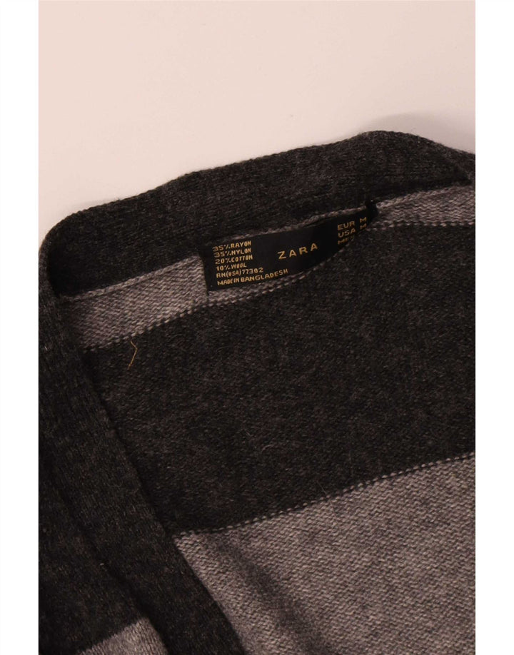 Sweter damski Zara UK 12 w średnie szare paski ze sztucznego jedwabiu